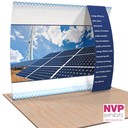 Portable display stand with stand off graphics by NVP Exhibits