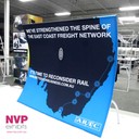 Actual image of tensioned fabric trade show display stand by NVP Exhibits Australia