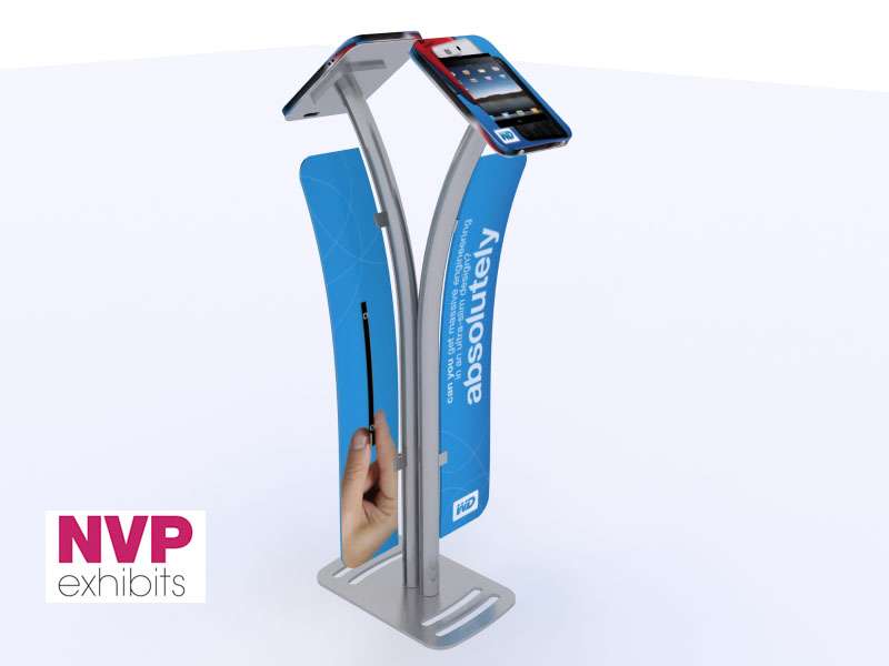 iPad Kiosk Stand with Twin Secure Holders and Graphics